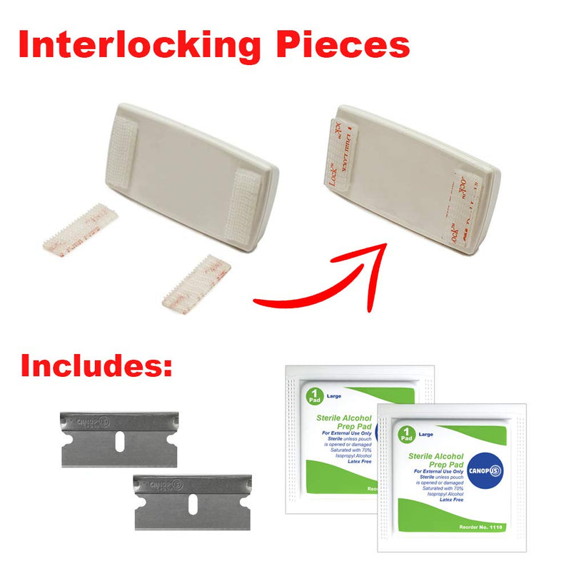  [AUSTRALIA] - CANOPUS EZ Pass Mounting Strips: Adhesive Strips, Dual Lock Tape, Ezpass Tag Holder, Peel-and-Stick Strips (4 Sets - 8 pcs) with Cleaning Prep Pad (2 Pieces) - (Pack of 2) 8 strips + 2 pads