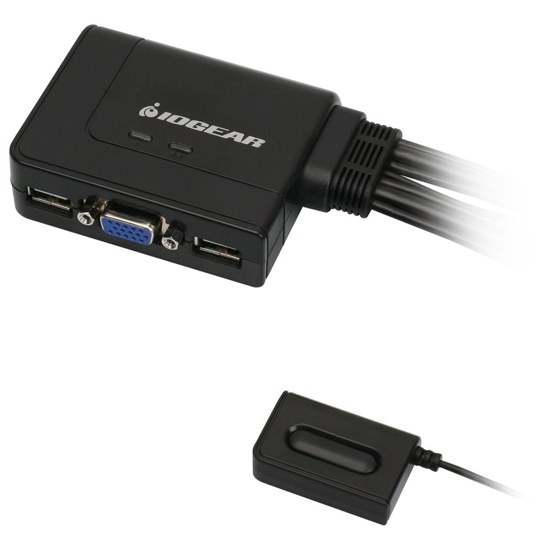  [AUSTRALIA] - IOGEAR 2-Port USB VGA Cabled KVM Switch - 2048 x 1536 - Remote Button Switch - Plug n Play - PC, MAC, SUN - GCS22U