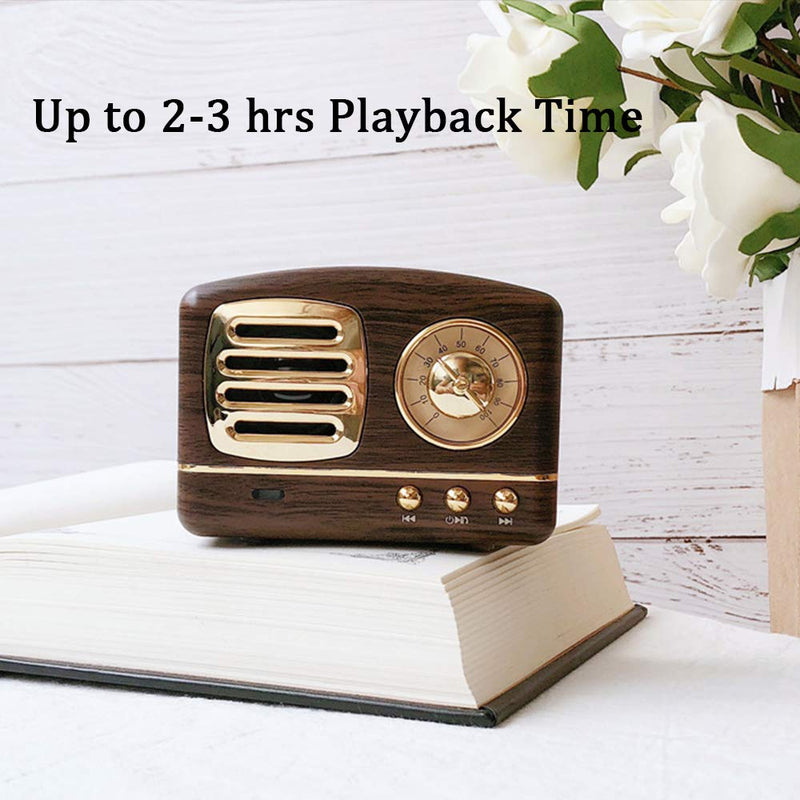 Dosmix Wireless Stereo Retro Speakers, Portable Bluetooth Vintage Speakers with Powerful Sound, Answering Calls, Alexa Support, TF Card, AUX for Kitchen Bedrooms Party Outdoor Android iOS Wooden - LeoForward Australia