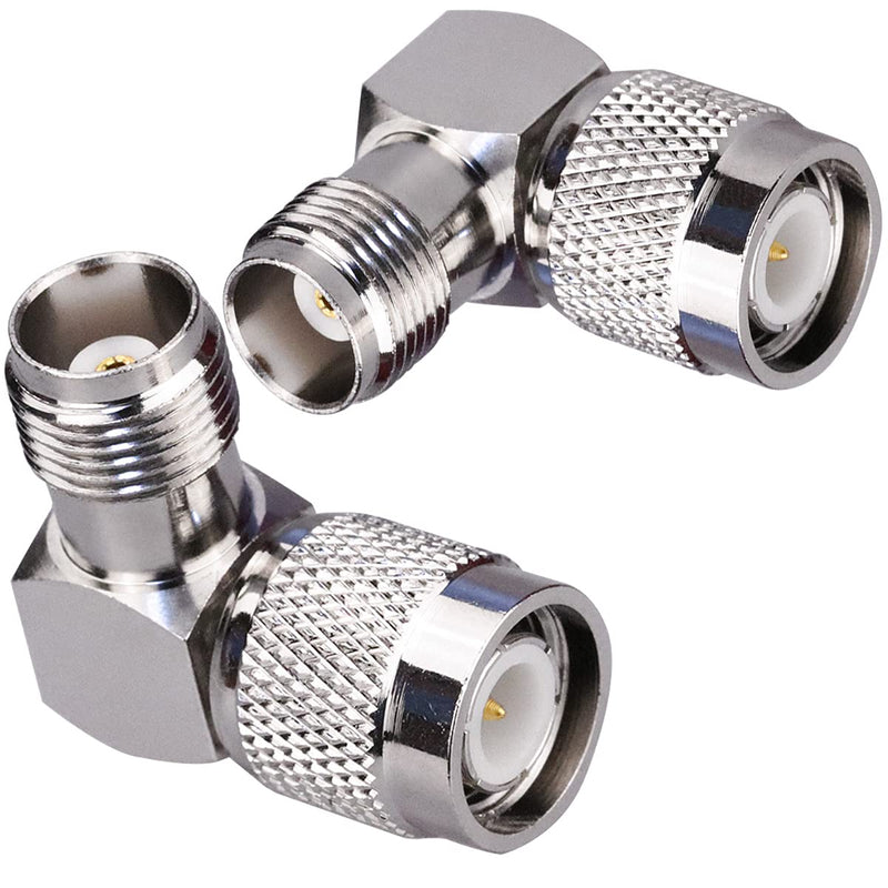  [AUSTRALIA] - TUOLNK 2 Pack TNC Male to TNC Female Right Angle Connector 90 Degree Coax Adapter TNC L Type Connector RF Antenna Coaxial Adapter