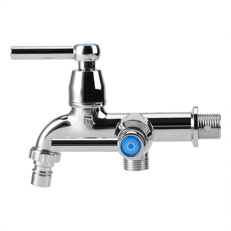  [AUSTRALIA] - Cilnvenie Faucet Washing Machine Faucet Sink Faucet with Double Spout & Handle G1/2 (Straight Handle)