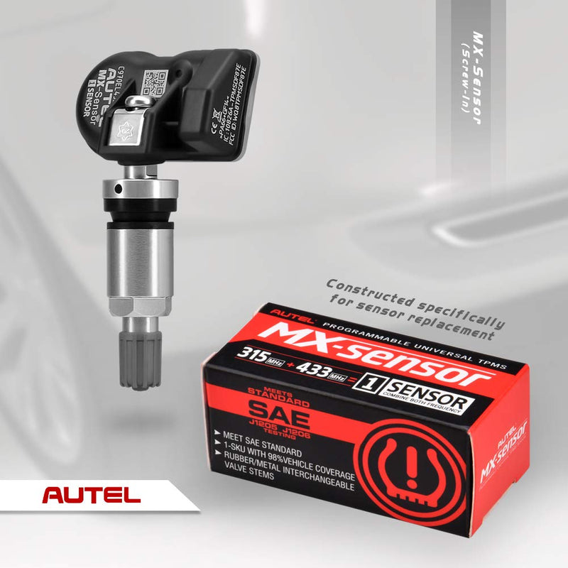 Autel MX-Sensor 2 in 1 (315MHz + 433MHz)(Screw-in) 100% Cloneable TPMS Programmable Sensors for Tire Pressure Monitoring System (Metal Valves) 2 in 1 Sensor (Metal Valves) - LeoForward Australia