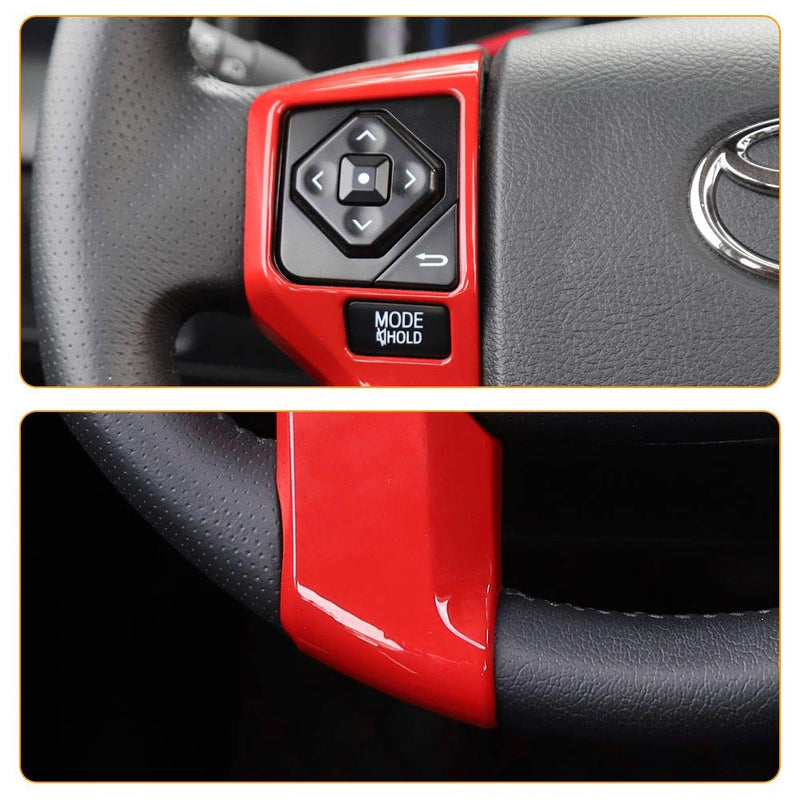  [AUSTRALIA] - Voodonala for 4runner Steering Wheel Cover Decoration Trim fit Toyota 4runner SUV 2010-2019(Red)