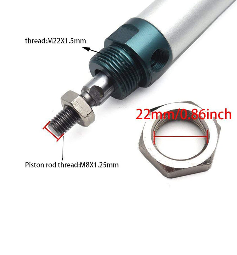 Sydien 20mm Bore 300mm Stroke Dual Acting Pneumatic Air Cylinder with Y Connector and 4Pcs Pneumatic Quick Fitting MAL20*300 - LeoForward Australia