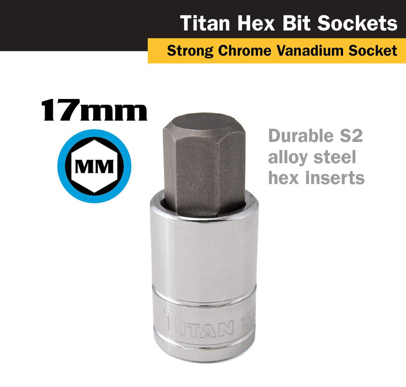 Titan 15617 1/2-Inch Drive x 17mm Hex Bit Socket 17 mm - LeoForward Australia