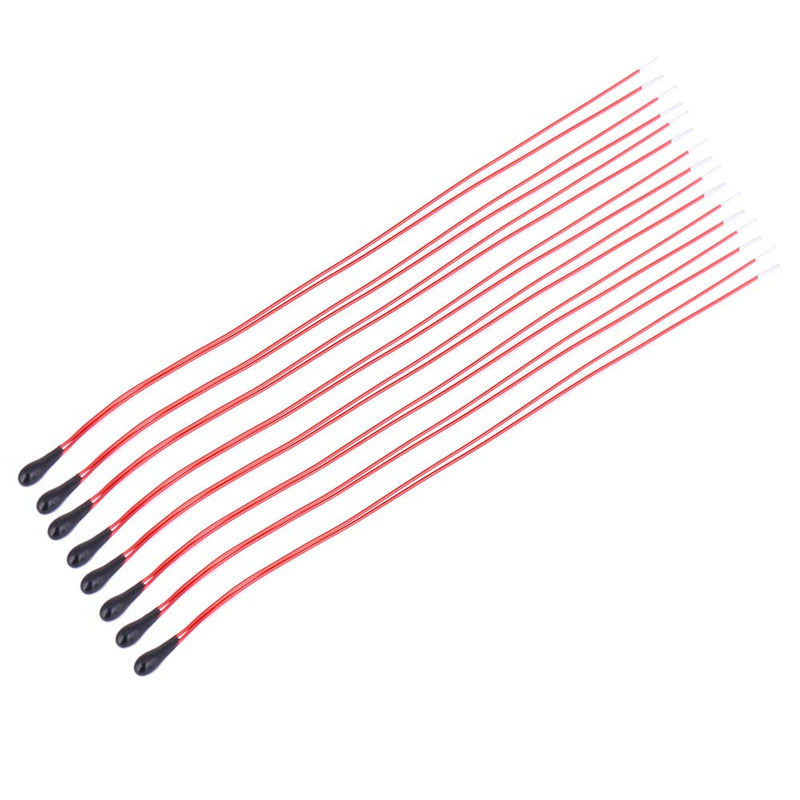  [AUSTRALIA] - NTC Thermistor, 10pcs 1K 5K 10K MF52B Ohm NTC Thermistor Resistors High Sensitivity with 60mm Enamelled Wire Head Temperature Sensors Thermistors with Negative Temperature Coefficient (10K)