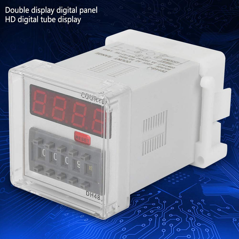  [AUSTRALIA] - Digital Counter Relay, DH48J 220VAC Digital Counter Relay LED display of the digital counter relay 220VAC 1-999900 8-pin, time relay/counter 1-999900