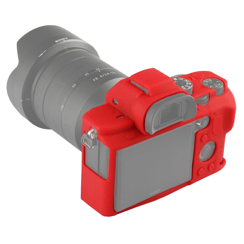  [AUSTRALIA] - Easy Hood Camera Case for Sony Alpha A7II A7RII A7SII A7 II A7R II A7S II A7R2 ILCE-7RM2 ILCE-7M2 Soft Silicone Rubber Camera Protective Body Case Skin Camera Protector Cover (Red) Red