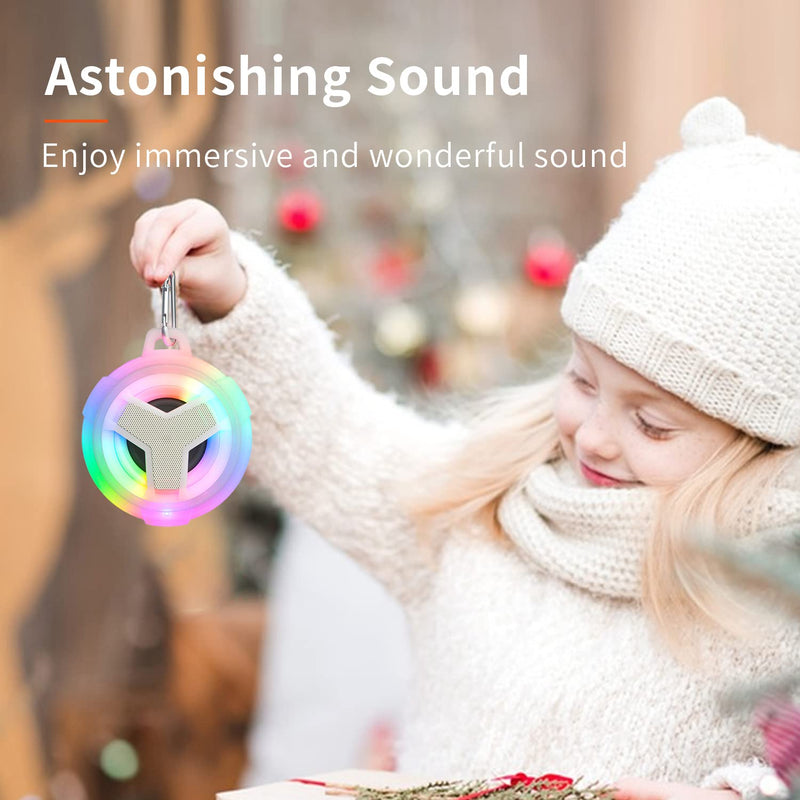  [AUSTRALIA] - EBODA Bluetooth Shower Speaker, Portable Bluetooth Speakers, IP67 Waterproof Wireless Speaker with LED Light, 2000mAh, True Wireless Stereo, for Men and Women, Unique Music Gifts Crystal