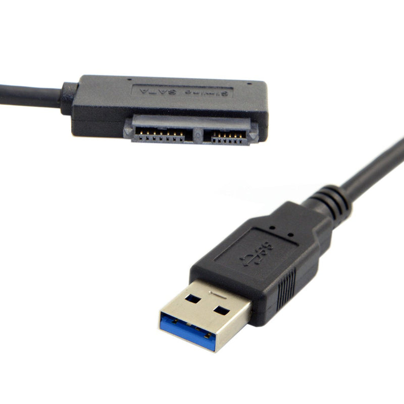  [AUSTRALIA] - Cablecc USB 3.0 to 7+6 13pin Slimline Sata Adapter Cable for Laptop Cd DVD ROM Optical Drive