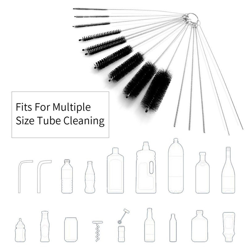 DanziX Nylon Tube Brush Cleaner, 2 Sets of Pipe Cleaning Brush Kit Total 30 PCS with Free Pouch for Drinking Straws Glasses Keyboards Jewelry - 20 Brushes+10 Needles - LeoForward Australia