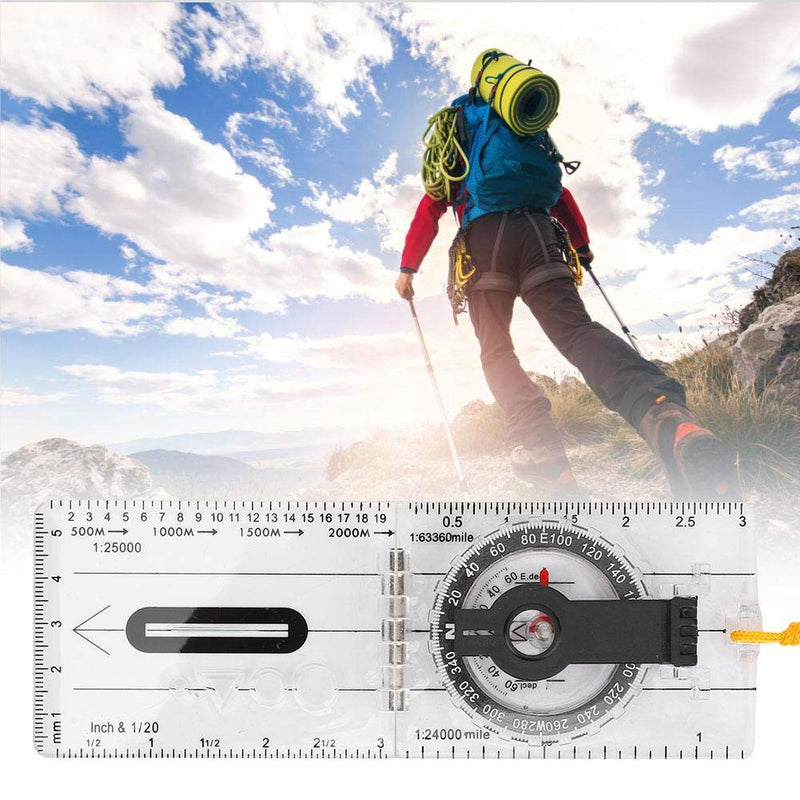 GLOGLOW Map Compass, Foldable Multifunctional Map Compass Transparent Acrylic Outdoors Tool for Camping Hiking Backpacking and Outdoor Survival - LeoForward Australia