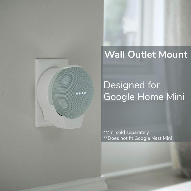  [AUSTRALIA] - doqxD Outlet Wall Mount Holder for Google Home Mini 1st Generation: Google Home Mini Accessories - Fits Horizontal and Vertical Outlets - 1-Pack - Frost White 1 Pack