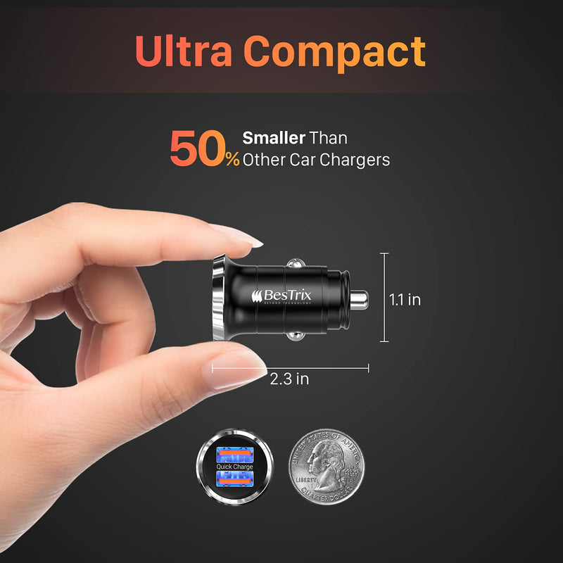  [AUSTRALIA] - Bestrix Car Charger, Dual Port USB Quick Charge 4.0, 5A/30W Fast Charging, Car USB Charger Adapter, Compatible with Any iPhone14 13 12 /iPad/Samsung Galaxy S22 S21 S20 S10 S9 S8 Note LG Nexus