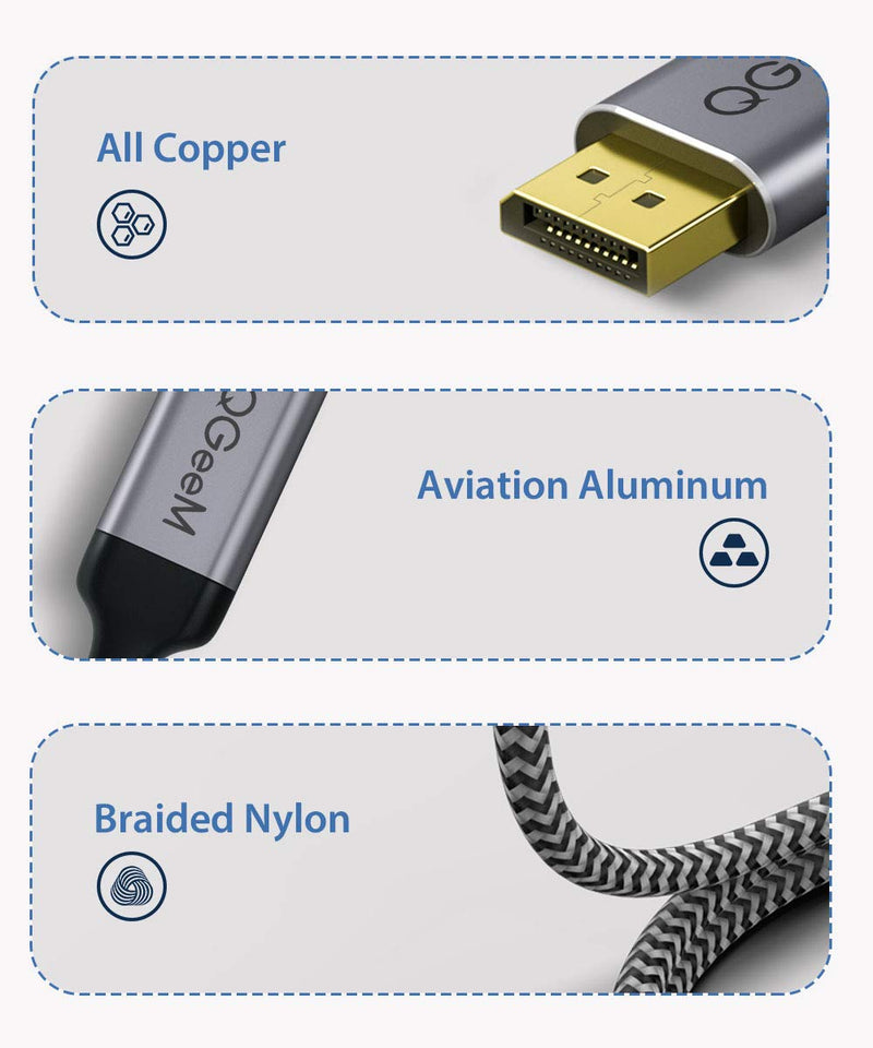 USB C to DisplayPort Cable for Home Office, QGeeM 6ft (4K@60HZ, 2K@165Hz) Thunderbolt 3 to Displayport Cable Compatible with MacBook Pro/Air, Ipad Pro 2020/2018, Surface Book 2, XPS 15/13 - LeoForward Australia