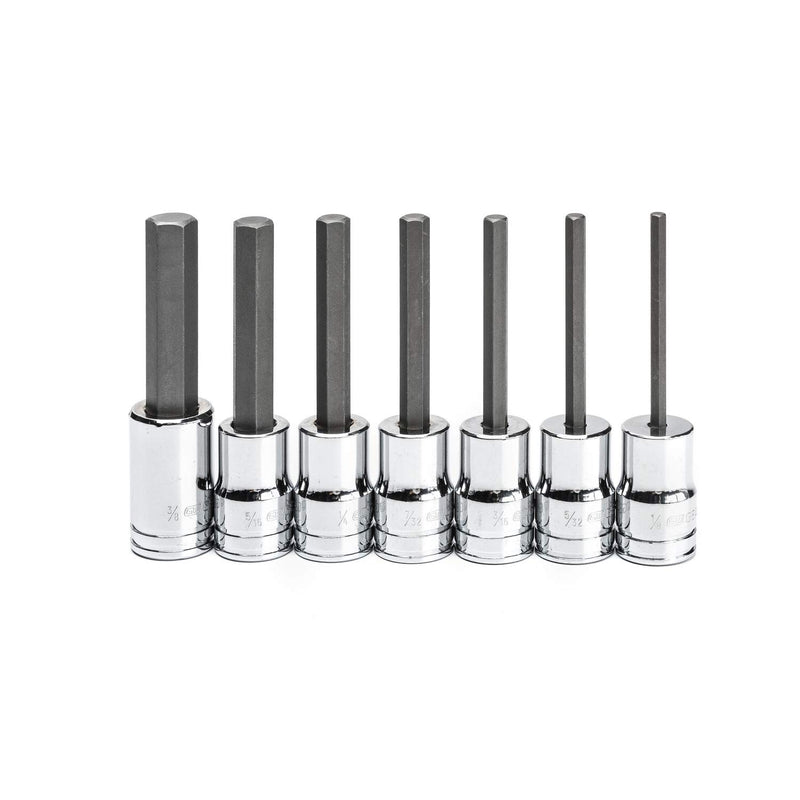  [AUSTRALIA] - GEARWRENCH 7 Pc. 3/8" Drive Mid Length Hex Bit SAE Socket Set - 82529