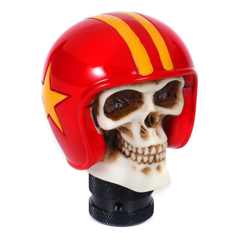  [AUSTRALIA] - Bashineng Automatic Stick Shift Head, Skull Soldier Style Gear Shifter Knob Fit for Most Universal Manual Cars (Red) red