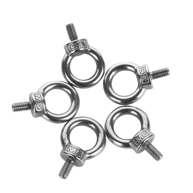  [AUSTRALIA] - Eowpower 5Pcs M6 Male Thread Machinery Shoulder Lifting Ring Eye Bolt