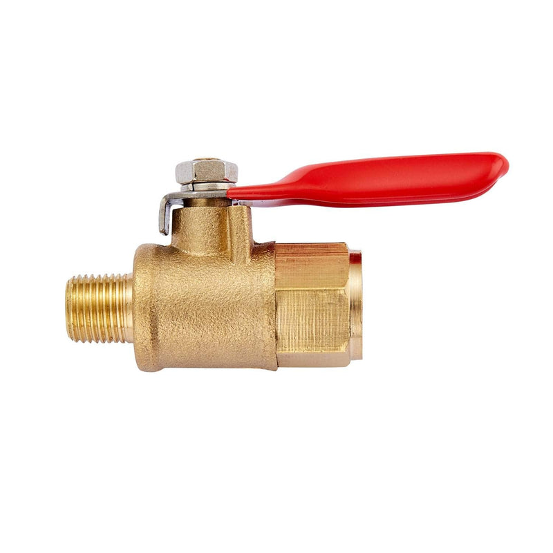  [AUSTRALIA] - Minimprover Heavy Duty Brass 2 PCS Inline Mini Ball Valve Shut Off Switch, 1/8" NPT Male x 1/8 INCH NPT Female Pipe Fittings, 180 Degree Operation Handle, Rated to 600 WOG for Tank Drain 1/8"NPT