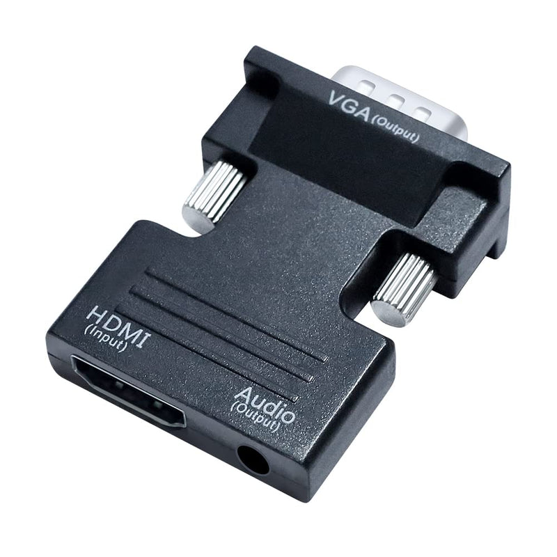  [AUSTRALIA] - DTECH HDMI to VGA Adapter with 3.5mm Audio Port Out for Old Computer Monitor PC TV 1080P Video (Female HDMI Input, Male VGA Output)