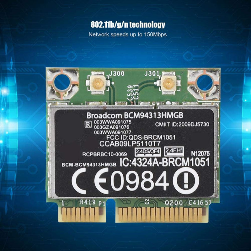  [AUSTRALIA] - PCIE Wirless Network Card, BCM94313HMGB Wi-Fi and Bluetooth 3.0 Wireless Network Adapter PCI Express Half Mini Card use for HP G4/CQ43 Series Desktop PC