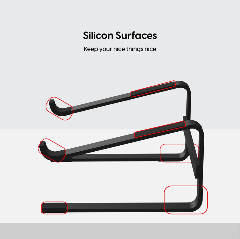  [AUSTRALIA] - TALK WORKS Laptop Stand - Desktop Laptop Holder and Monitor Riser for Comfortable Viewing Angle - Durable and Ergonomic Design with Protective Silicon Grip Padding - Universal Compatibility