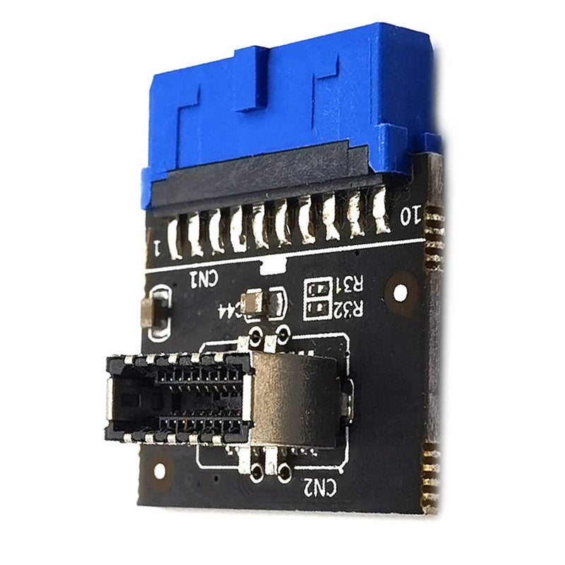  [AUSTRALIA] - DEVMO Computer Mainboard USB 3.0 Front 19PIN to 3.1 Type-C Front Panel Header Type-E Adapter 20 to 19 Pin Expansion Card