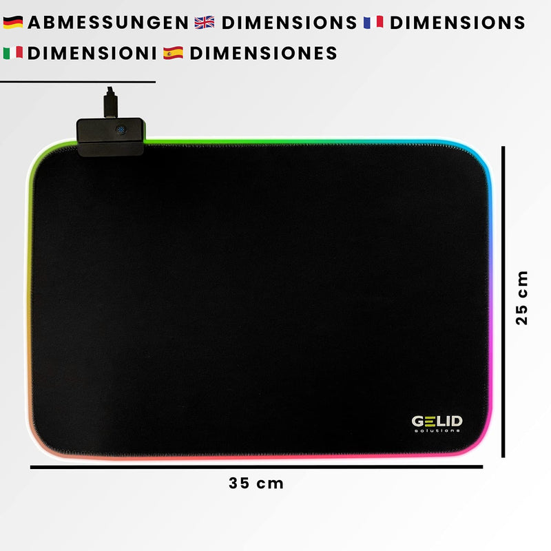 Gelid Solutions Nova Mouse Pad S-RGB Gaming Mouse Pad-Lighting-Soft Surface-Plug&Play-Desk Pad-RGB Lights-Anti-Slip Rubber Base-350x250mm-Black Nova S - LeoForward Australia