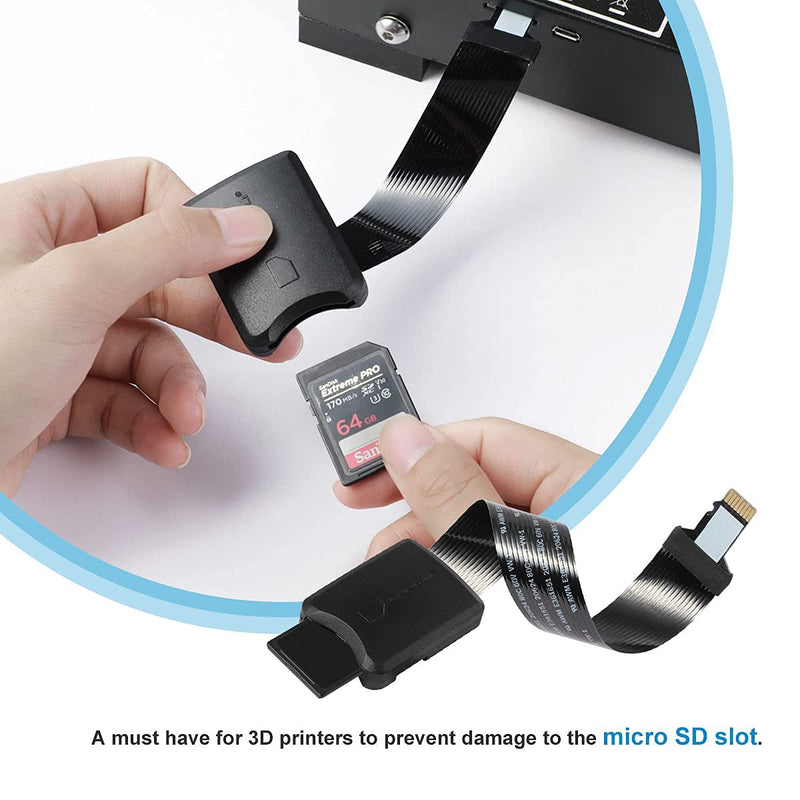  [AUSTRALIA] - LANMU 2 in 1 Micro SD to SD/Micro SD Card Extension Cable Extender Adapter Compatible with Ender 3/Pro/3 V2 ,Ender 5/Pro/Plus, CR-10S and More 3D Printers(5.9in/15cm)