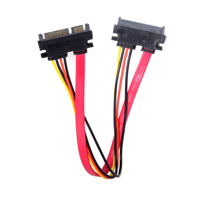  [AUSTRALIA] - HDMIHOME SATA III 3.0 7+15 22 Pin SATA Male to Female Data Power Extension Cable 30cm Red Color