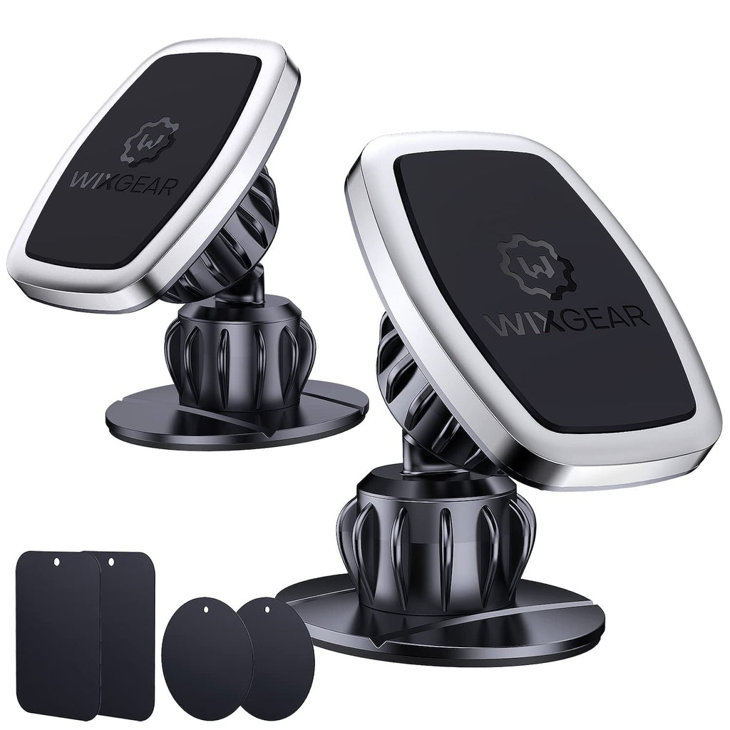  [AUSTRALIA] - WixGear Universal Stick On Swivel Mount (2 Pack) Dashboard Magnetic Phone Holder for Car, Phone Mount for Car for Cell Phones and Mini Tablets with Fast Swift-snap (New Upgraded Mount)