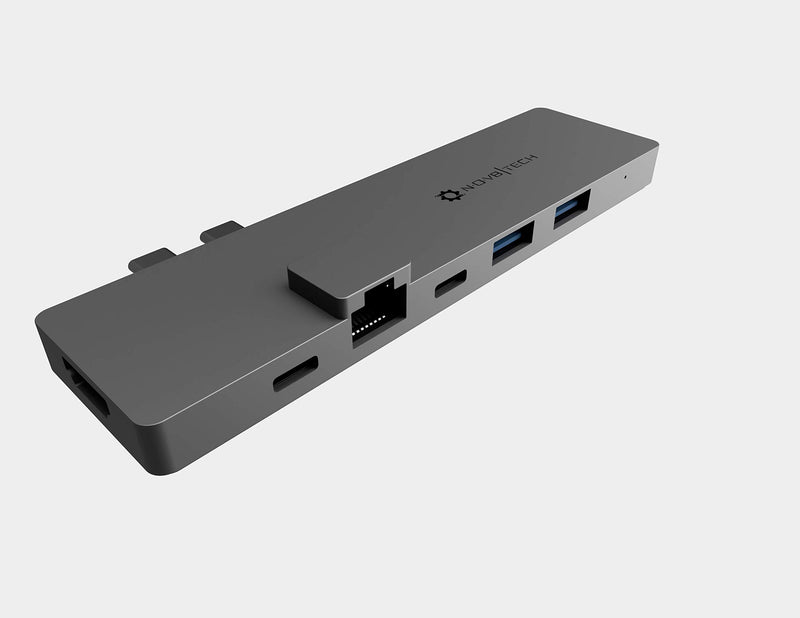 NOV8Tech USB C Hub for M1 MacBook Pro M1 2021/2020/2019/2018/2017/2016 & MacBook Air 2021-2018, 8 in 2 Gray USB Adapter, HDMI & Gigabit Ethernet, 100W Thunderbolt 3, SD 4.0 & MicroSD Reader, 2X USB 3 Space Grey - LeoForward Australia