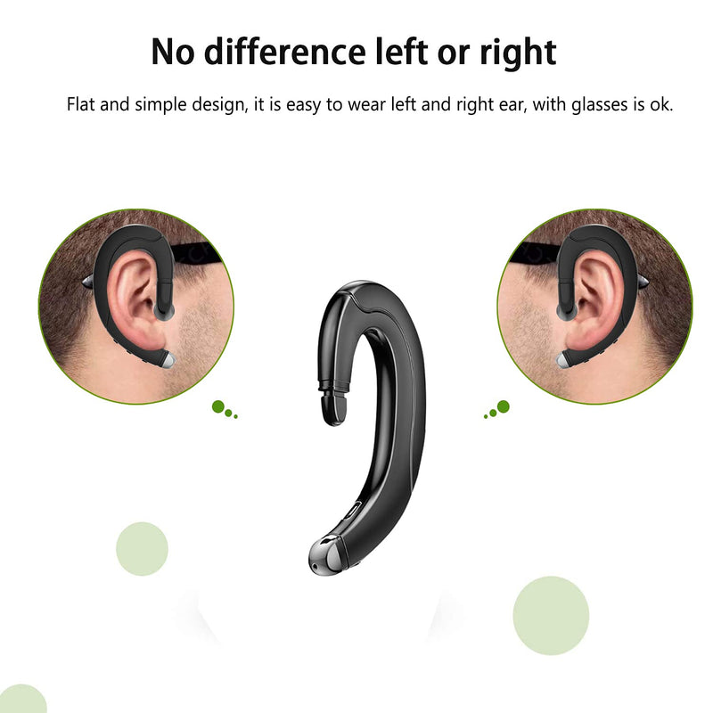  [AUSTRALIA] - Ear Hook Bluetooth Headset V5.0 with Mic, Lightweight Painless Singel Ear Wireless Earphones 5 Hrs Playtime for Android Phones/iPhone X/8/7/6, Non Bone Conduction Headphone with Ear Plug