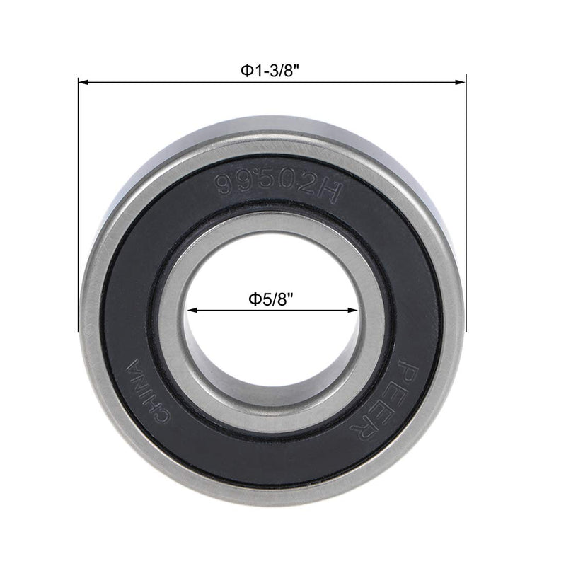  [AUSTRALIA] - uxcell 99502H-2RS Deep Groove Ball Bearings 5/8-inch Inner Dia 1-3/8-inch OD 11mm Bore Double Sealed Chrome Steel Z2 10pcs