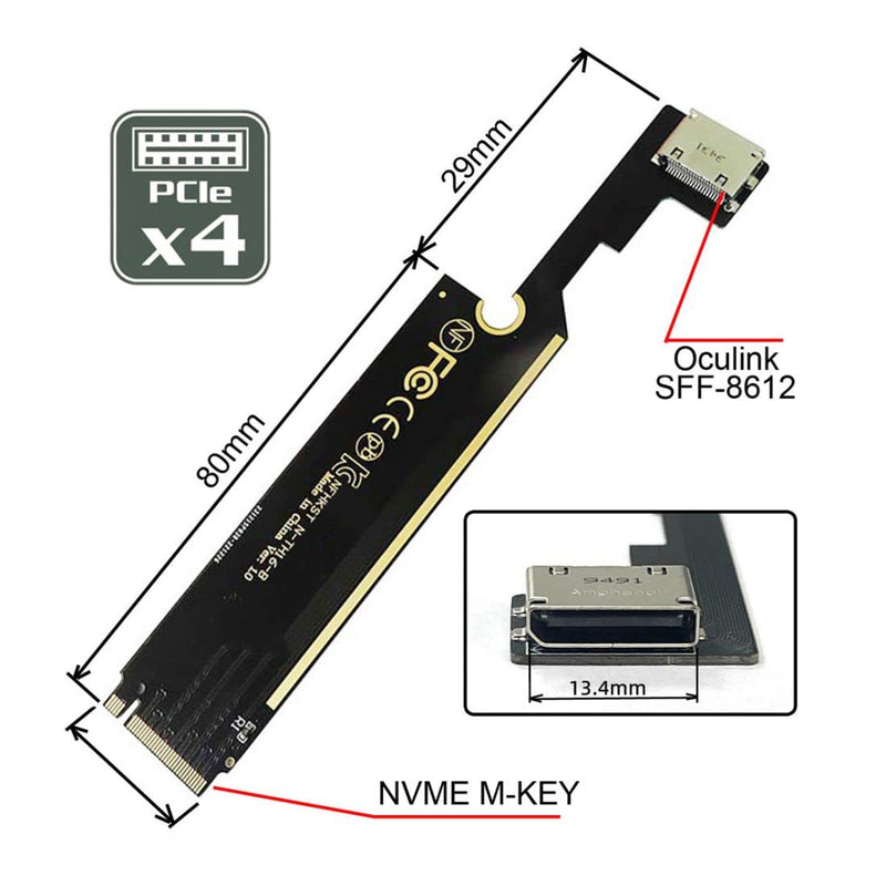  [AUSTRALIA] - Chenyang M.2 to SF-8612 Adapter,Oculink SFF-8612 to NVME PCIe M-Key Host Adapte for ThinkBook 16+ External Graphics Card & SSD for ThinkBook 16+