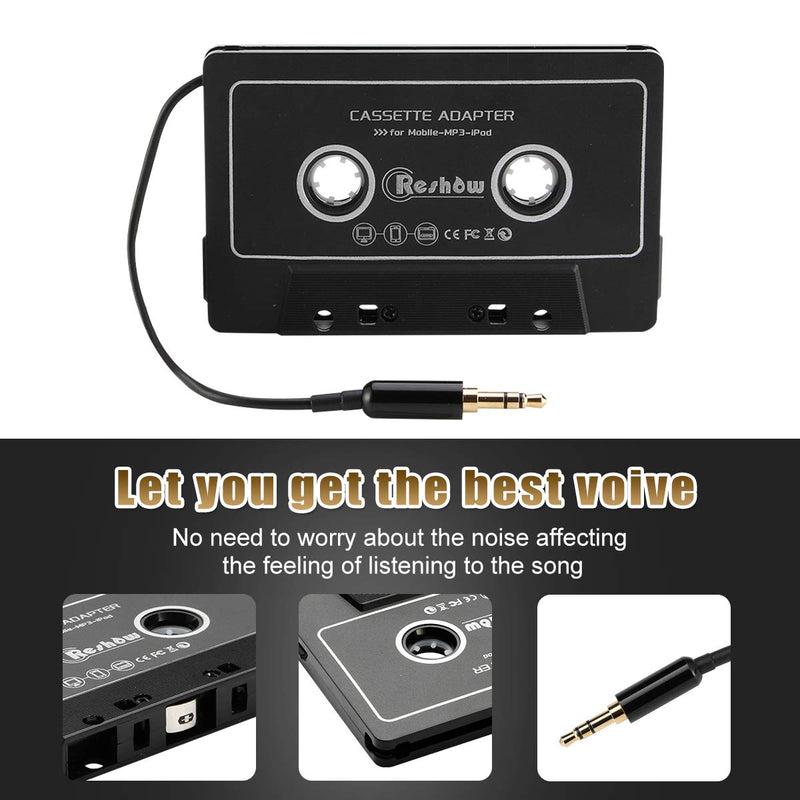 Reshow Cassette to Aux Adapter with Stereo Audio, Premium Car Audio Cassette Adapter with 3.5mm Headphone Jack - LeoForward Australia
