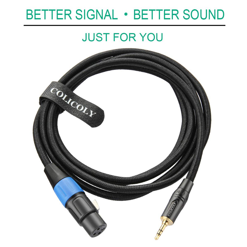  [AUSTRALIA] - COLICOLY XLR to 3.5mm Cable, Female XLR to 1/8 inch Mini Stereo Jack Aux Microphone Cable Mic Cord - 6.6ft 6.6feet