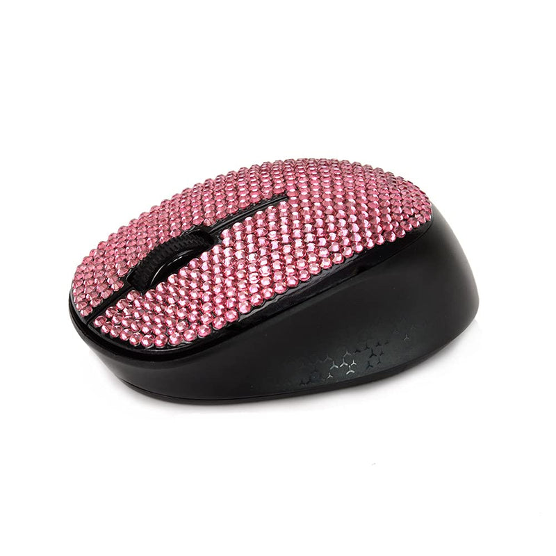  [AUSTRALIA] - SA@ Luxury 6 Colors Bling Crystal Rhinestone 2.4G Wireless Mouse for Laptop, Notebook, PC, Computer, MacBook Gifts for The Office (Pink) pink