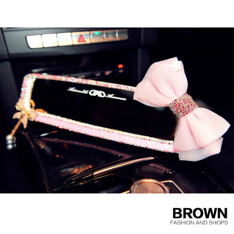 FULL WERK Car Charm Brilliant Shining Diamond Butterfly Rearview Mirror Bling Bling for Girls Woman, Car Interior Trim, Best Birthday Holiday Gift (Pink) - LeoForward Australia