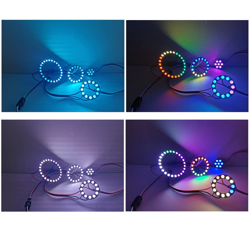  [AUSTRALIA] - WS2812 RGB LED Ring Set Kit 5050 WS2812B 7 12 16 24 Bits with Integrated Drivers for Arduino Raspberry Pi Mirco:bit ESP32