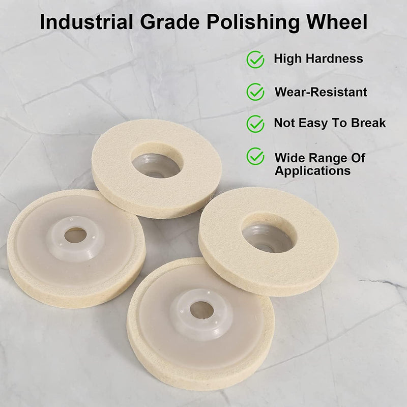  [AUSTRALIA] - Angle grinder wool buffing disc, pack of 5, for polishing discs for drills, angle grinders, grinding tools, durable, wear-resistant polishing discs.