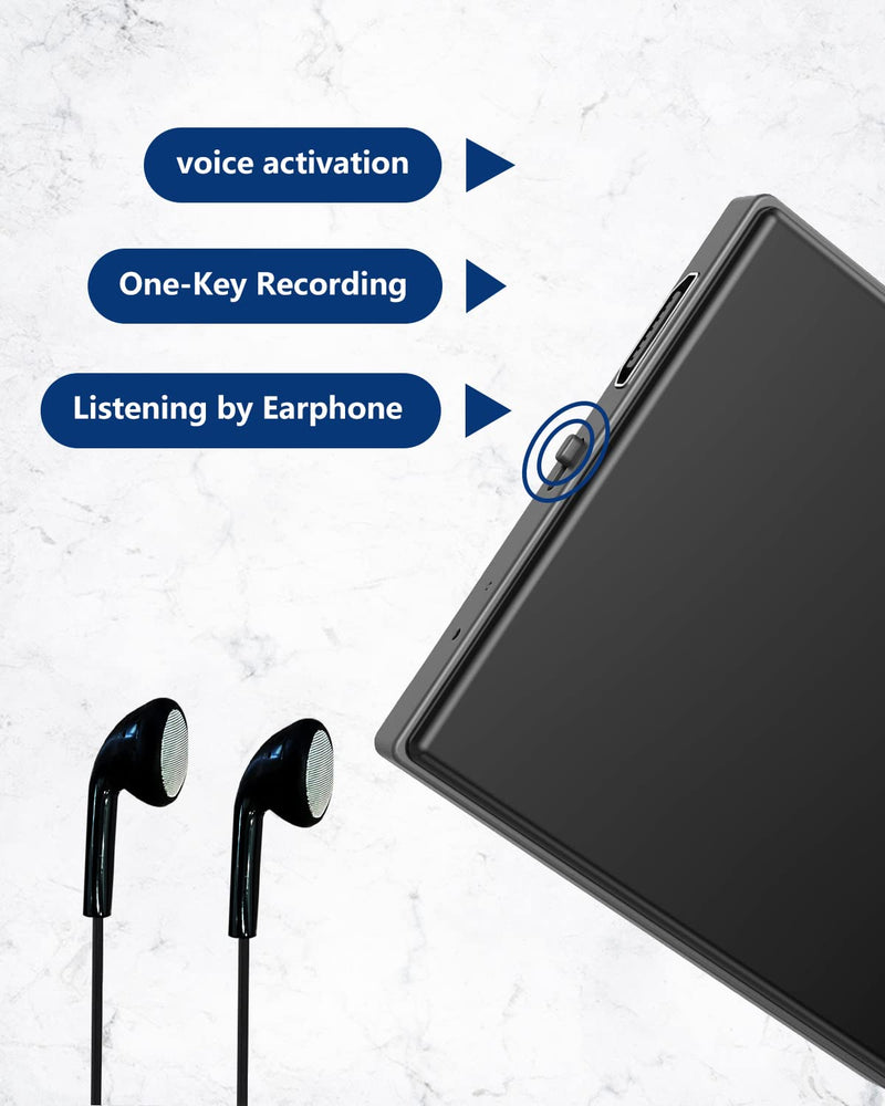  [AUSTRALIA] - PocketRec - 64GB Mini Voice Recorder, Voice Activated Recorder with 750 Hours Recording Capacity, Listening Device, 35 Hours Battery Time, MP3 Records, Interview, Meeting