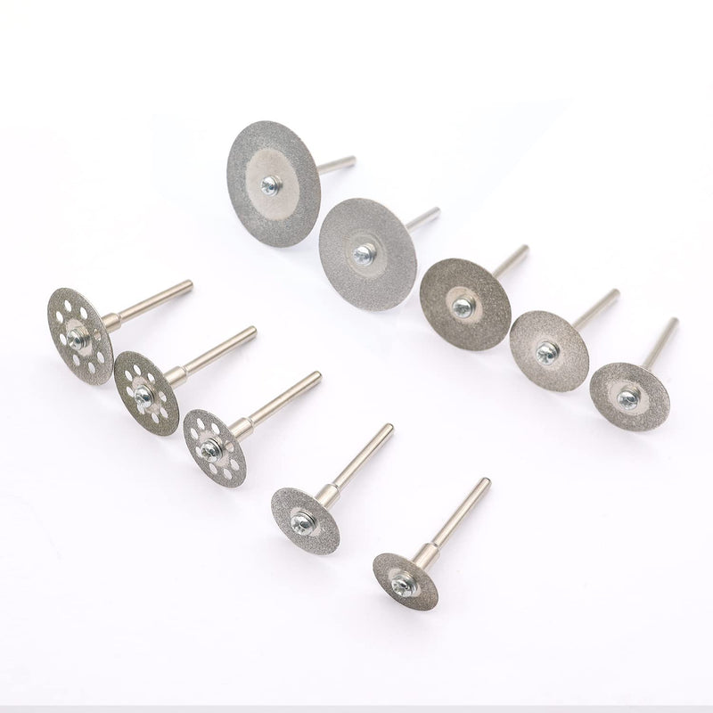  [AUSTRALIA] - Aienxn 10PCS Diamond Cutting Wheel Tool,1/8" Diamond Cutting Discs Cut-off Wheel Blades Set for Rotary Tool Q-009