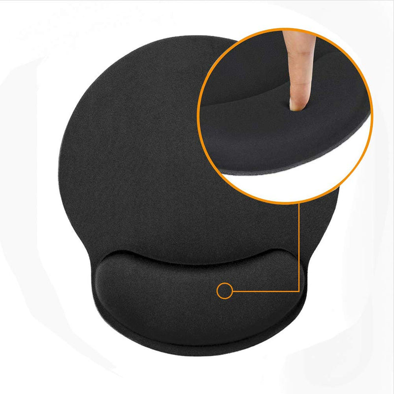  [AUSTRALIA] - HONESTY Smooth Microfiber Memory Foam Mouse Wrist Pad, Ergonomic Resting Mouse Pad and Wrist Support, Comfortable Typing and Pain Relief, Suitable for Computer Games Office and Study, Black (1 Pack) 1 Pack