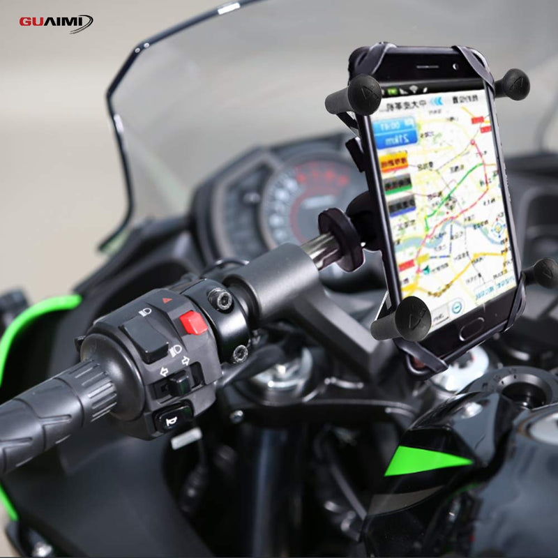  [AUSTRALIA] - GUAIMI Motorcycle Phone Mount Action Cam Holder for Kawasaki Ninja650 2017-2020 Ninja1000 2011-2020 GTR1400 2006-2020 Ninja H2SX 2018-2020 Z1000SX 2011-2020 black