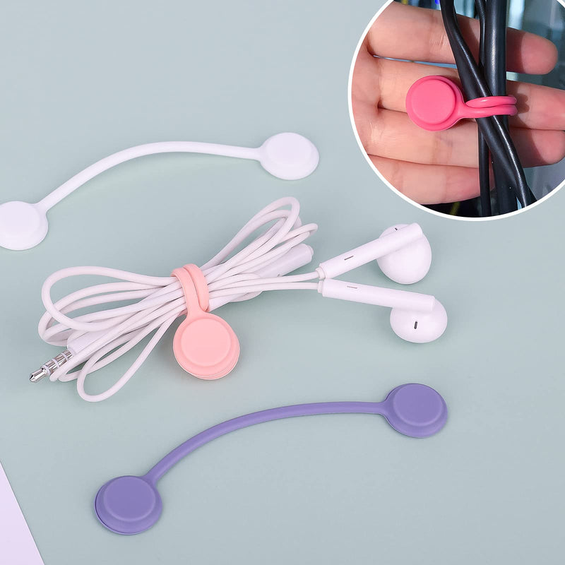  [AUSTRALIA] - LUTER 16pcs Magnetic Twist Ties Magnetic Cable Ties Clips Cable Straps Cord Ties Organizers Silicone Reusable Cable Ties for Cable Earphone Line USB Cables Charging Cords Pens Key Chains (8 Colors) 16pcs / 8Colors