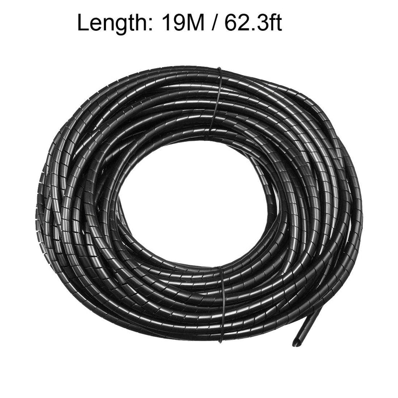  [AUSTRALIA] - uxcell 3mm Flexible Spiral Tube Cable Wire Wrap Manage Cord 19M Length Black 2.2mmx3mmx19000mm