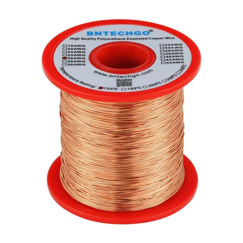  [AUSTRALIA] - BNTECHGO 26 AWG Magnet Wire - Enameled Copper Wire - Enameled Magnet Winding Wire - 1.0 lb - 0.0157" Diameter 1 Spool Coil Natural Temperature Rating 155℃ Widely Used for Transformers Inductors 26 gauge enameled magnet wire 1 lb natural 1 lb