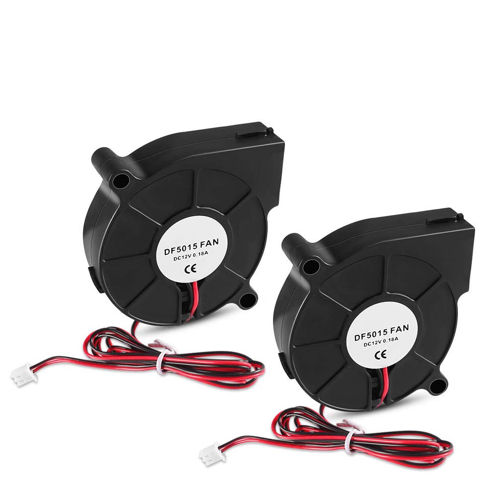  [AUSTRALIA] - AiTrip 2Pcs 12V DC Brushless Blower Cooling Fan 50x50x15mm Fans for 3D Printer Humidifier Aromatherapy and Other Small Appliances Series Repair Replacement