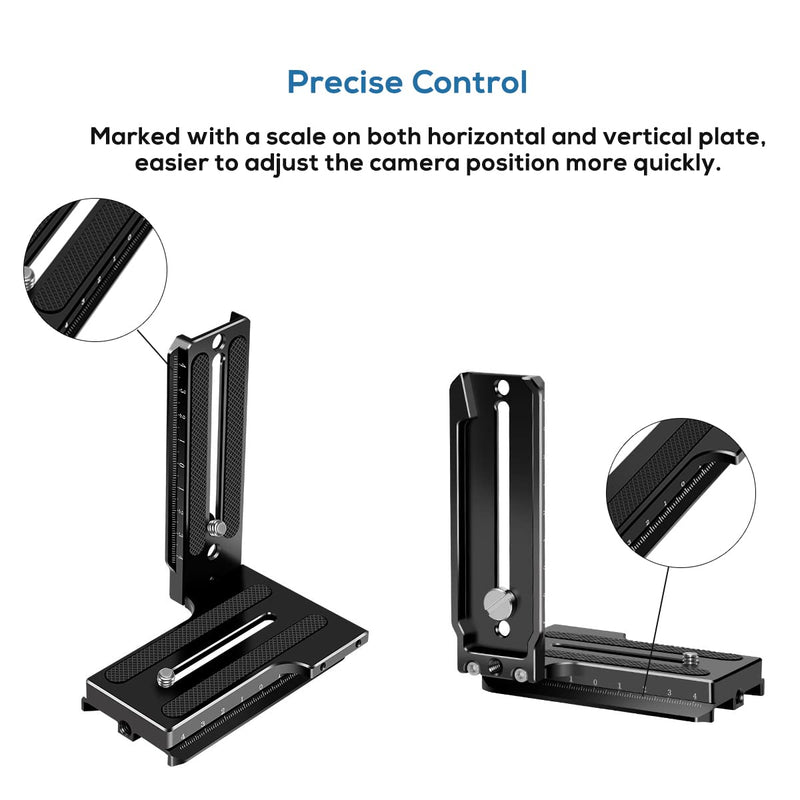  [AUSTRALIA] - EaxanPic Aluminum L Bracket Vertical Horizontal Switching Quick Release Plate for DJI Ronin RS2 RSC2 Zhiyun Weebill-S Gimbal Stabilizer Tripod Monopod and SLRs